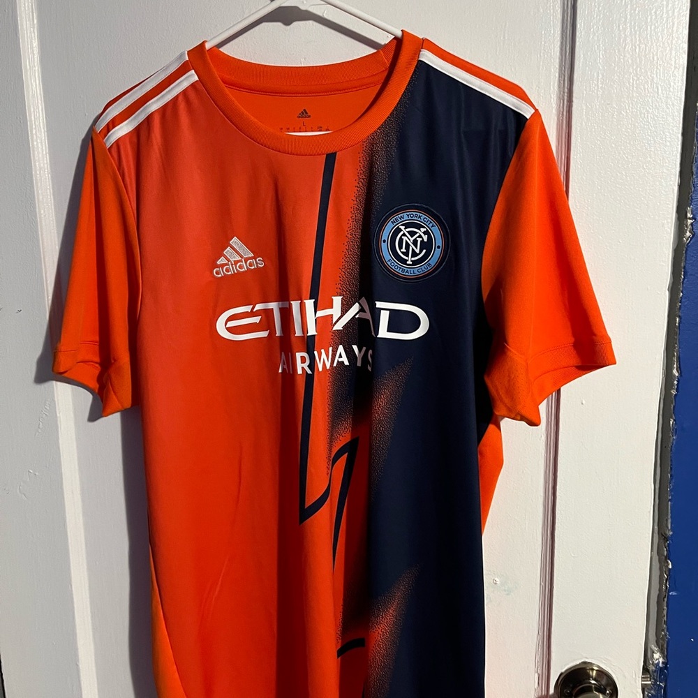 Gray Adidas New York City FC Soccer Jersey 24 Adult L